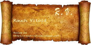 Rauch Vitold névjegykártya